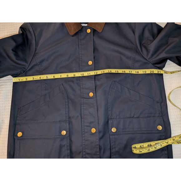 J.Crew Navy Barn Jacket with Liberty Floral Print Fabric, Women's Size L - Picture 15 of 16